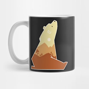 Cute Sunset Mountain Bear Mug